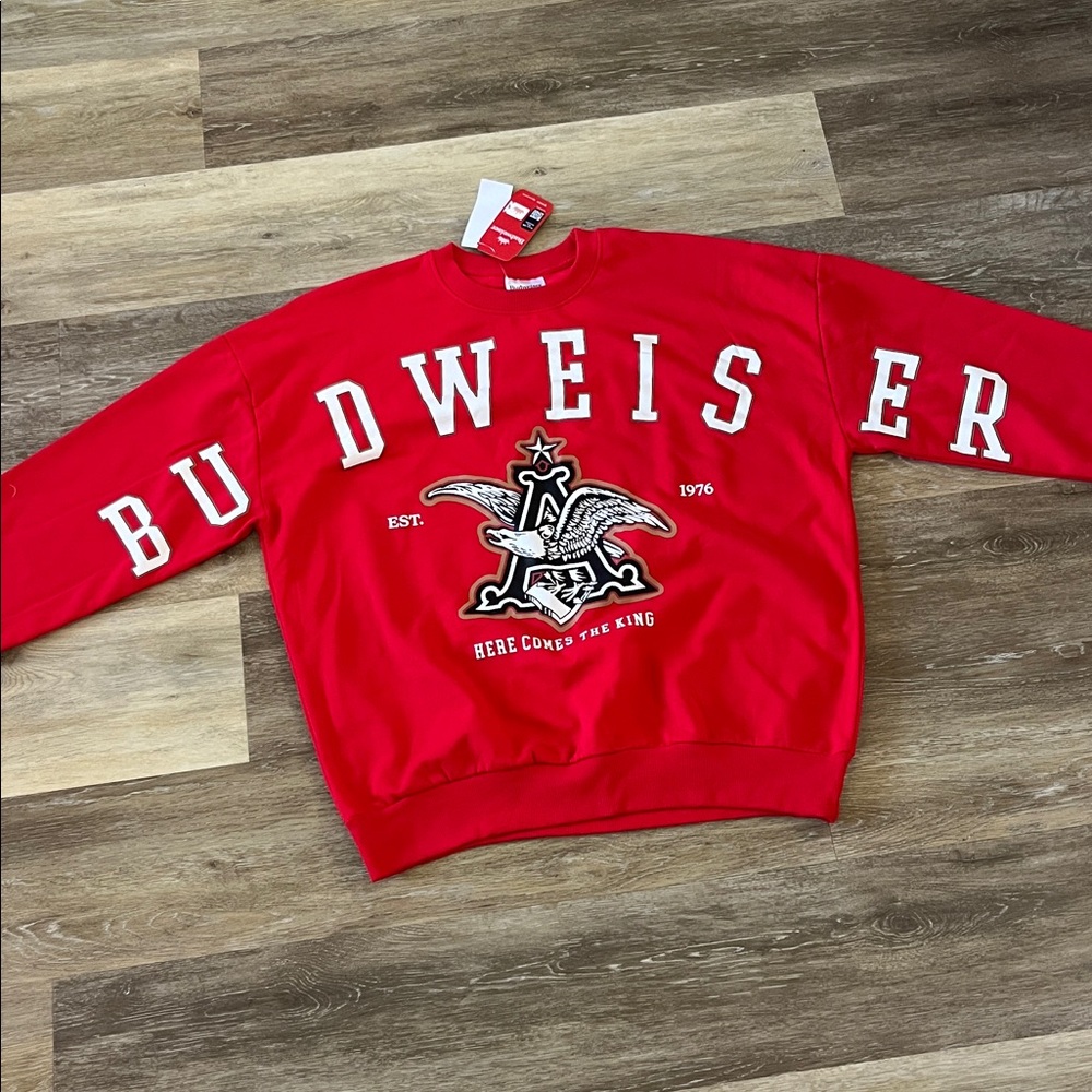 NWT Budweiser Men’s Red Graphic Sweatshirt Size S